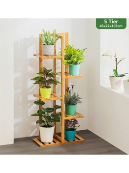 Bamboo 5 Tier 6 Potted Plant Stand Rack 45x22x103cm