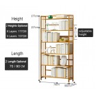 6 Tier Simplistic Bamboo Bookshelf 177x70cm