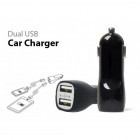 Dual USB Car Charger 1A / 2A Output - White