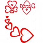 5PCs 3D Wall Decoration - Heart Red