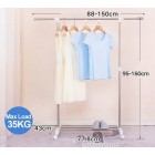 Adjustable Stainless Steel Clothes Rack with wheels 88-150cm