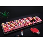Wireless Mixed Colour Keyboard and Mouse Set Pinkish