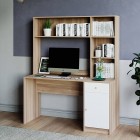 Sophia Natural Wooden Design Study Desk with Shelf and Drawer 120cm