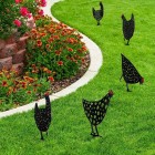5 Pack Garden Yard Chicken Decoration Stake