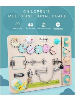 Wooden Montessori Activity Educational Learning Busy Board