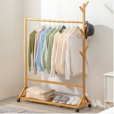 Bamboo Clothes stand with Coat Rack 100*155cm
