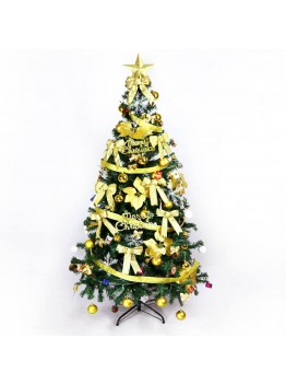 1.8m Christmas Tree Golden with Decorations
