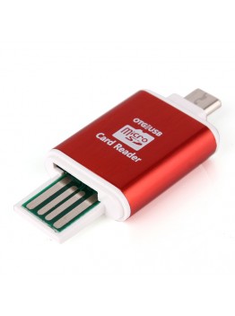 Alloy OTG USB 2.0 Media Cards Reader - Red