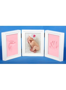Baby Clay Hand & Foot Print Photo Frame Casting Kit New Baby Gifts Pink