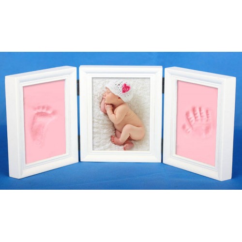 Baby Clay Hand & Foot Print Photo Frame Casting Kit New Baby Gifts Pink