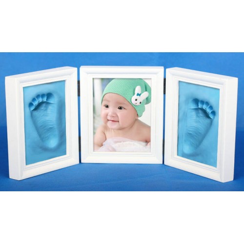 Baby Clay Hand & Foot Print Photo Frame Casting Kit New Baby Gifts Blue