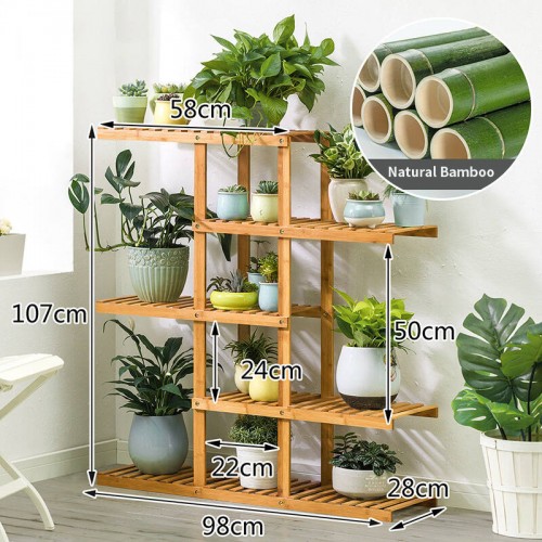 5 Tiers Bamboo Flower Planter Rack Shelves