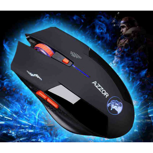 AZZOR Wireless 6D Rechargeable 2400DPI 6 Buttons Optical Pro Gaming Mouse F K1J6