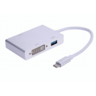 Type C to HDMI + VGA + DVI USB，USB3.1 to HDMI 4 in 1 Adapter