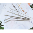 2pcs Reusable Drinking Straw Stainless Steel Straw with Cleaner Brush