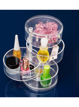 4 layer Round Rotating Makeup Cosmetics Jewelry Organizer Display Box Storage