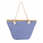 Ladies large striped summer beach bag Blue stripe