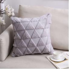 3D Triangle Plush Cushion Grey