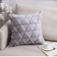 3D Triangle Plush Cushion Grey