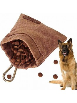 Cotton Dog Treat Pouch -  Brown