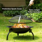 55cm Firepit 2-in-1 Foldable Wood Burning Backyard Round Heater BBQ