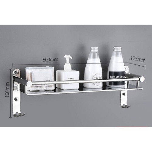 Chrome Shelf with Hook 50cm drilling / no drilling