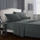 4PCs High-Quality Fitted Sheet set Grey King size