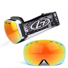 Anti-fog UV Ski Snowboard Goggles Windproof Glasses - Orange