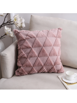 3D Triangle Plush Cushion Pink