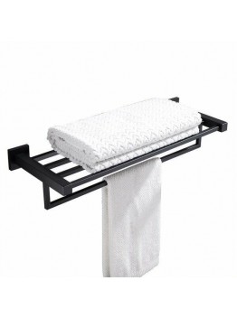 Crown Black Towel Rack 600mm- Matte Black