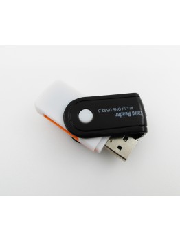 Rotating USB 2.0 Media Cards Reader - Black