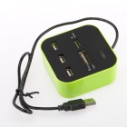 Multifunction Memory Card Reader with 3 USB HUB COMBO