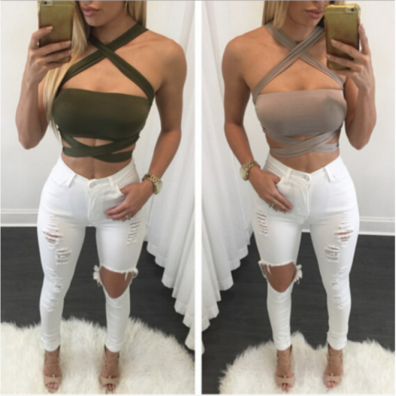 hot sale bandage chest wrap sexy silk top only size S/M