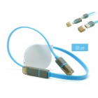Portable 2 in 1 Auto Roll Up  USB Cable for iPhone 5/6 and Samsung