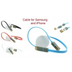 Portable 2 in 1 Auto Roll Up  USB Cable for iPhone 5/6 and Samsung