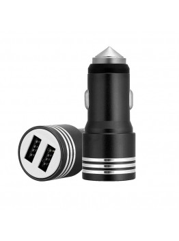 Car Charger Adaptor Dual USB Safety Hammer For Phone