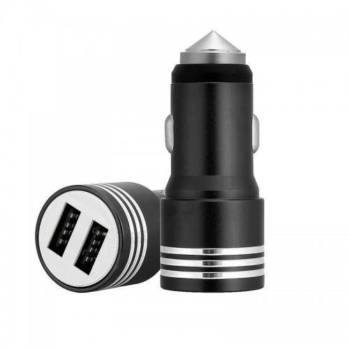 Car Charger Adaptor Dual USB Safety Hammer For Phone