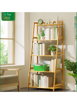 5 Tier modern Bamboo Bookshelf 70 cm