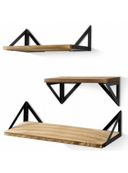 3PCs Wooden Industrial Floating Shelves