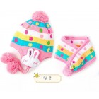 Kids Hat, Baby Children Rabbit Knit Beanies with Scarf - 4 Colours Available