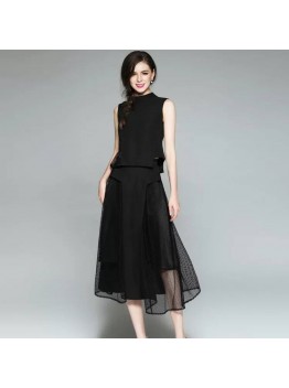 2018 spring summer fashion carving two sets top+long skirt suit