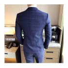 bridegroom groomsman three sets men's square pattern fashion suit