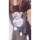 2021 summer cry bear print cartoon cotton t-shirt for women