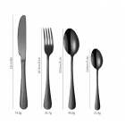 24PCS Yael Designer Modern Cutlery Set Black