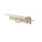 Multifunctional Solid Wood Hook Storage Shelf 41cm