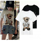 2021 summer cry bear print cartoon cotton t-shirt for women