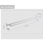 Aluminium Towel Rail  with Hooks 60cm drilling / no drilling