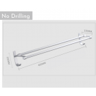 Aluminium Towel Rail with Hooks drilling / no drilling 40cm