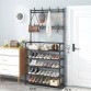 Shoes Rack with Clothes Hanging - Black New