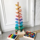 Wooden Montessori Petal Rainbow Tree Ball Run Track Kit